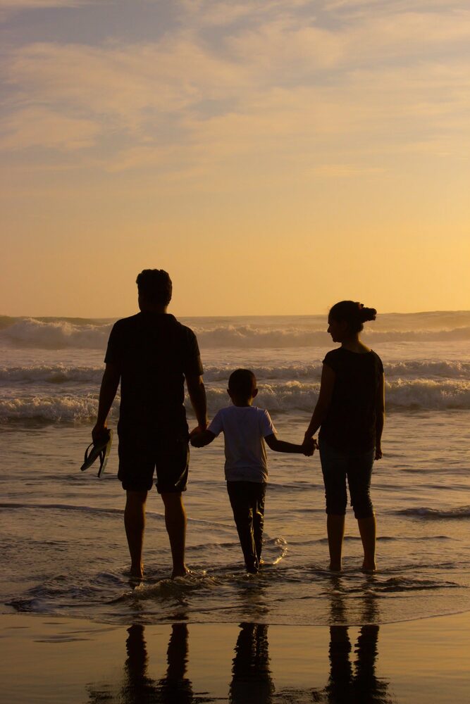 Family looking toward the future